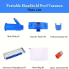 Pool Spa Jet Vacuum Cleaner Brush, With 5 Section Pole Ideal For Frame Above Ground/Inflatable Pools, Spa, Hot Tub, Pond, Fountain Vacuuming, No Elect