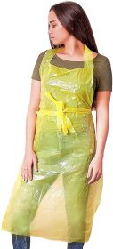 Polyethylene Aprons 28" x 46" Pack of 50 Yellow PE Aprons 1 mil Disposable Plastic Workwear Industrial Uniform Aprons for Men; Women. Unisex Aprons fo