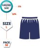 Disposable Exam Shorts Pack of 50 Adult SMS 35 GSM Shorts Medium Dark Blue Boxers with 1" Wide Elastic Waist Non-sterile Breathable Unisex Briefs for