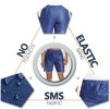 Disposable Exam Shorts Pack of 50 Adult SMS 35 GSM Shorts Medium Dark Blue Boxers with 1" Wide Elastic Waist Non-sterile Breathable Unisex Briefs for