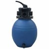 Pool Sand Filter with 4 Position Valve Blue 11.8"