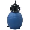 Pool Sand Filter with 4 Position Valve Blue 11.8"