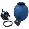 Pool Sand Filter with 4 Position Valve Blue 11.8"