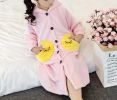 Girls Pink Moon Soft Flannel Hooded Bathrobe for Beach Bath Homewear