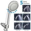 Handheld Shower Head Stainless High Pressure 5 Spray Settings Massage Spa Showerhead Chrome Face