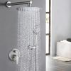 Brushed Nickle 10 Inches Shower with High Pressure Rain Shower Head and 5-Function Handheld Shower Head