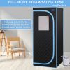 Portable Plus Type Full Size Steam Sauna tent. Spa; Detox ; Therapy and Relaxation at home.Larger Space; Stainless Steel Pipes Connector Easy to Insta