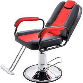 Deluxe Reclining Barber Chair with Heavy-Duty Pump for Beauty Salon Tatoo Spa Equipment (Color: as Pic)