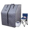 Sojourner Portable Sauna for Home - Steam Sauna Tent;  Personal Sauna - Sauna Heater;  Tent;  Chair;  Remote Included for Home Sauna - Enjoy Your Own